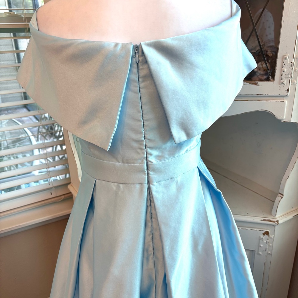 NEW, Pastel Blue Dress, Baby Blue Satin Dress, Rhinestone, NWOT, Size: 1XL/16 - Picture 4 of 10